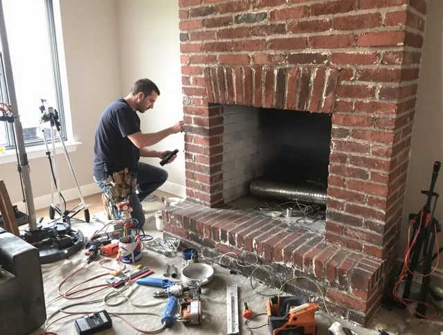 Newington Chimney Sweep specialist finalizing chimney liner service in Newington, CT