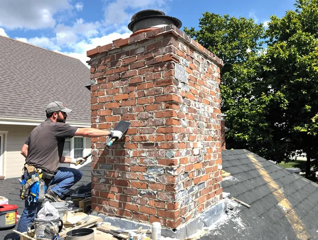 Completed chimney rebuild by Newington Chimney Sweep in Newington, CT