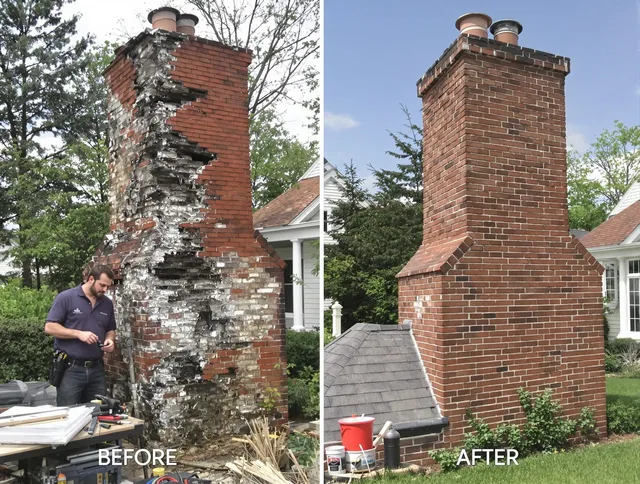Newington Chimney Sweep performing a full chimney restoration in Newington, CT