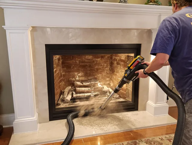 Fireplace cleaning performed by Newington Chimney Sweep in Newington, CT
