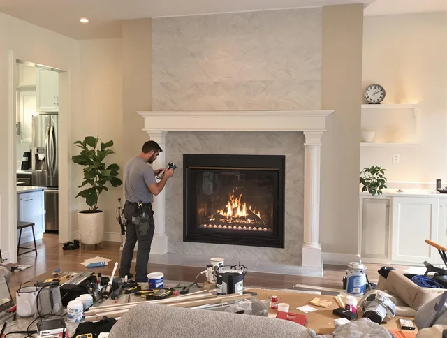 Newly installed fireplace by Newington Chimney Sweep in Newington, CT